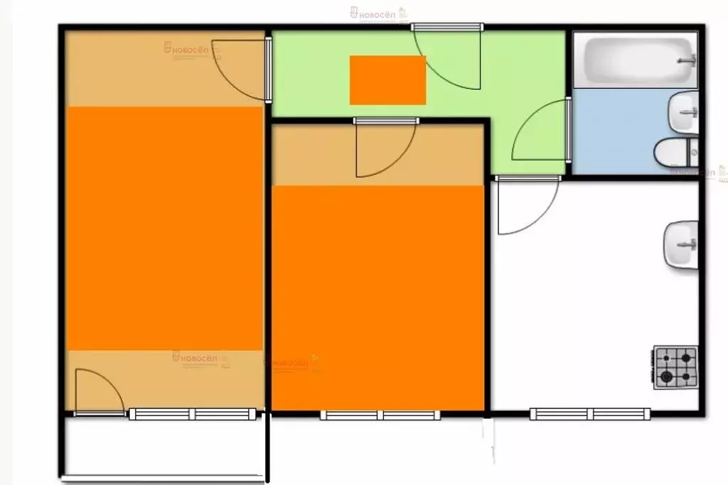 2к в -комнатной квартире (13.5 м) - Фото 1