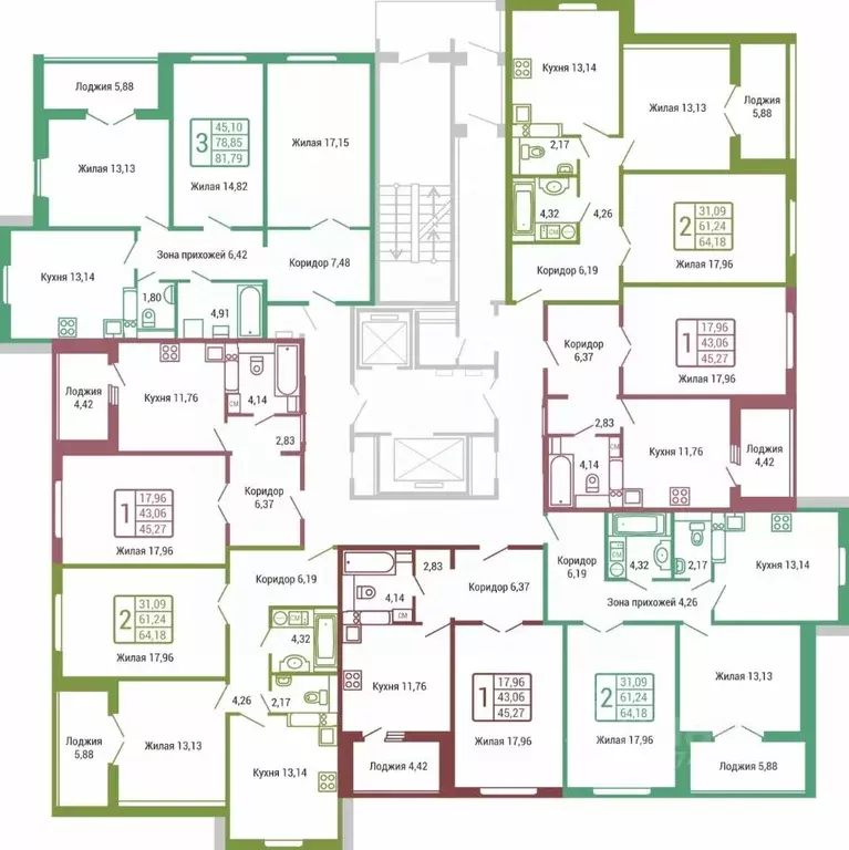 2-к кв. Калужская область, Обнинск ул. Табулевича, 1 (61.1 м) - Фото 2