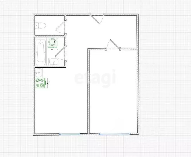 1-к кв. Смоленская область, Смоленск ул. Марии Октябрьской, 22 (35.7 ... - Фото 2