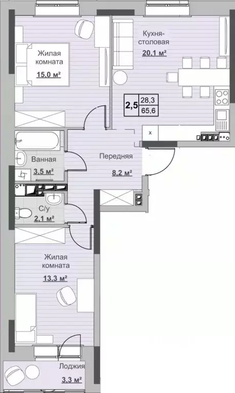 2-к кв. Удмуртия, Ижевск ул. Ухтомского (66.3 м) - Фото 0