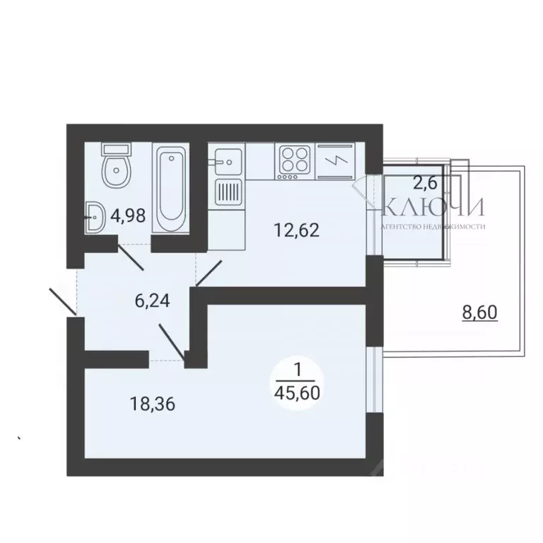 1-к кв. Челябинская область, Магнитогорск ул. Зеленый Лог, 71/2 (45.0 ... - Фото 2