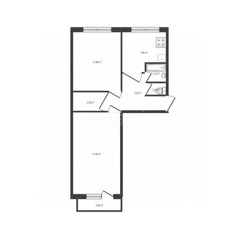 2-к кв. Брянская область, Брянск ул. Молодой Гвардии, 64 (51.4 м) - Фото 2