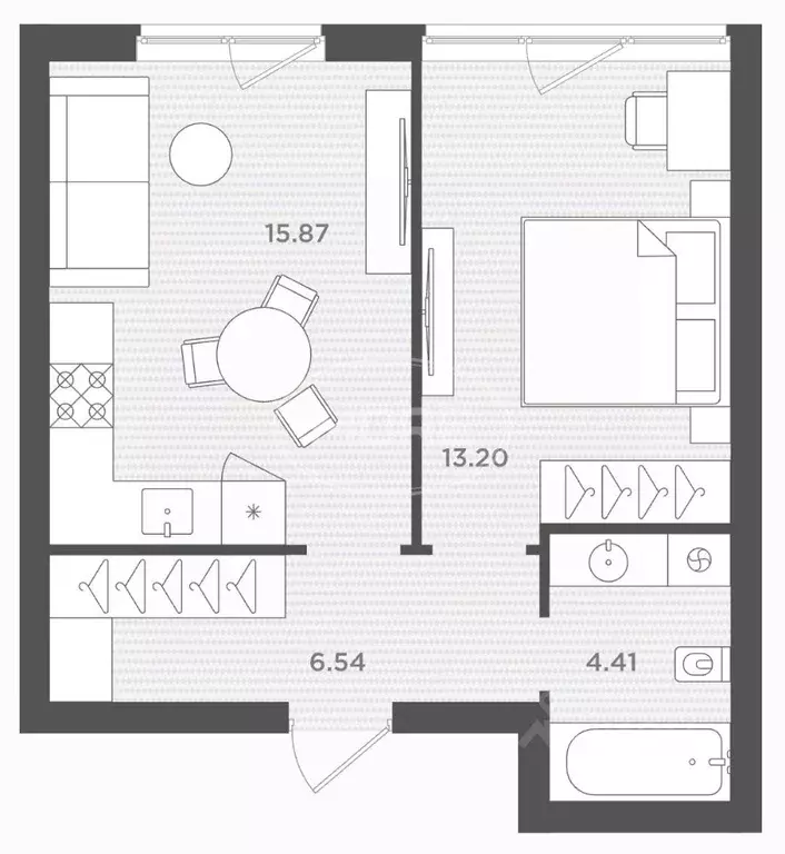 1-к кв. Калининградская область, Гурьевский муниципальный округ, пос. ... - Фото 2