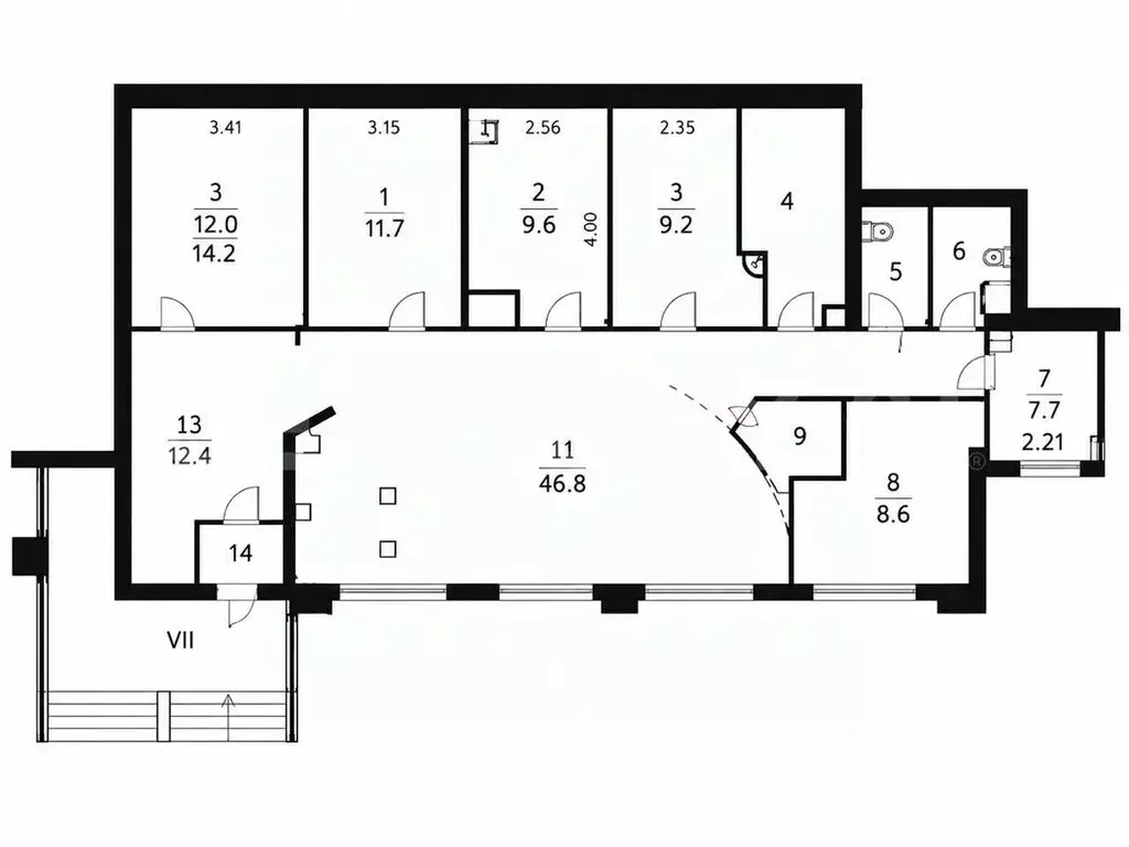 Помещение свободного назначения в Москва Мичуринский просп., 29 (148 ... - Фото 2