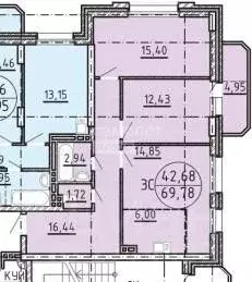 3-к кв. Новосибирская область, Новосибирск ул. Кошурникова, 22/6 (69.3 ... - Фото 1