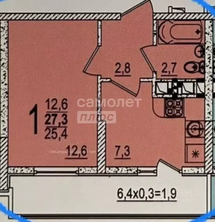 1-к кв. Краснодарский край, Краснодар ул. Западный обход, 45к2 (25.4 ... - Фото 2