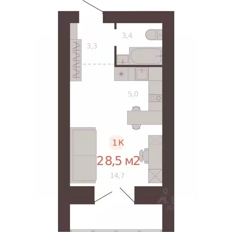 1-к кв. Алтайский край, Новоалтайск ул. Южсиба, 52А (28.5 м) - Фото 1
