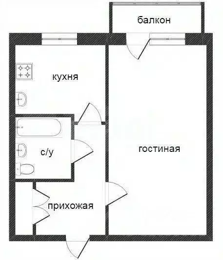 1-к кв. Костромская область, Кострома Кинешемское ш., 21 (38.0 м) - Фото 2