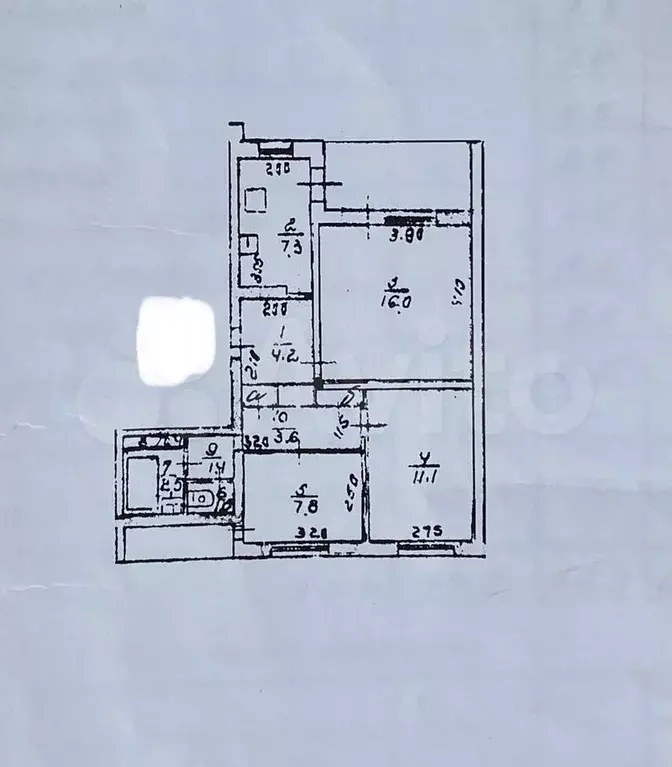 3-к. квартира, 60,6 м, 7/9 эт. - Фото 0