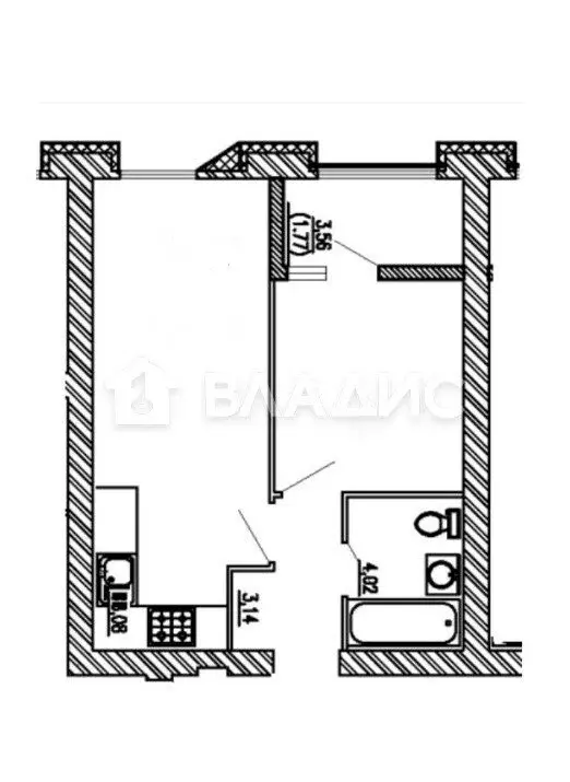 1-комнатная квартира: Пенза, улица Измайлова, 46 (34.4 м) - Фото 1