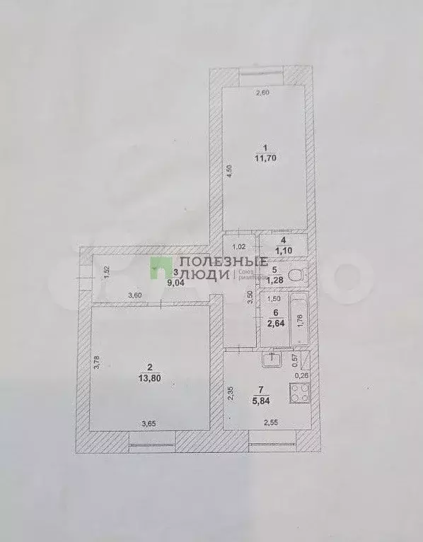 2-к. квартира, 45 м, 1/3 эт. - Фото 0