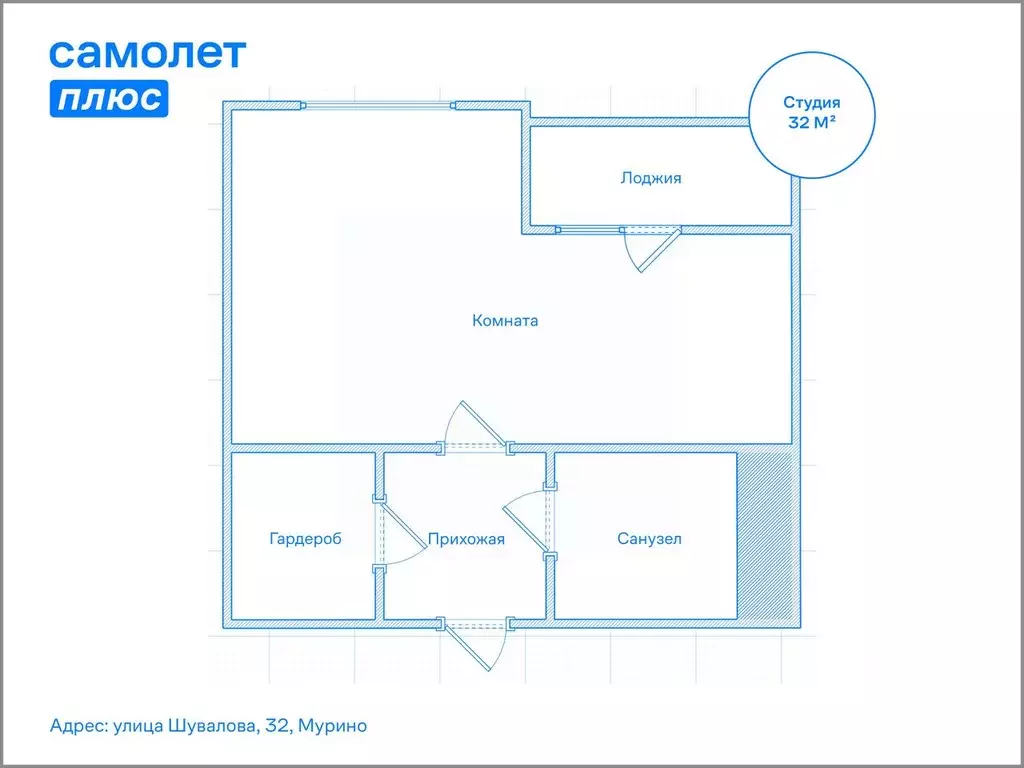 Студия Ленинградская область, Мурино Всеволожский район, ул. Шувалова, ... - Фото 2