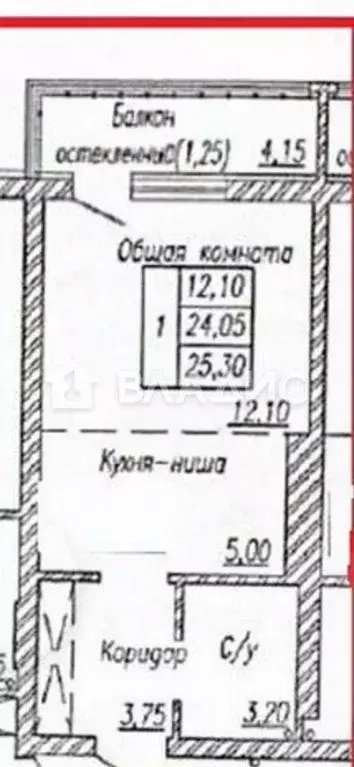 Студия Калининградская область, Калининград Батальная ул., 100 (24.3 ... - Фото 1