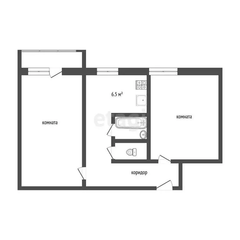 2-комнатная квартира: Саранск, проспект 70 лет Октября, 61к1 (49.3 м) - Фото 0