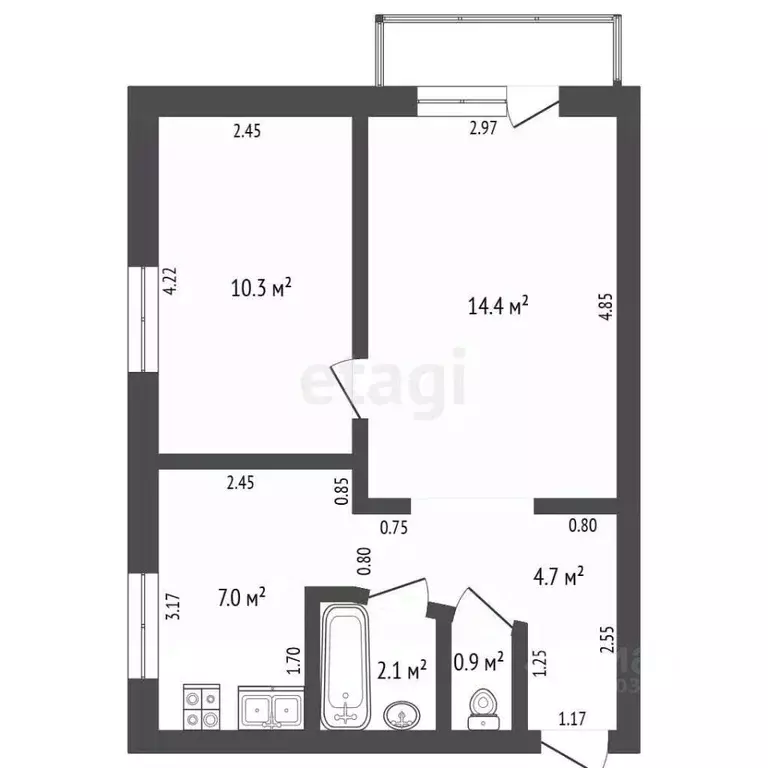 2-к кв. Нижегородская область, Выкса Гоголя мкр, 15 (40.0 м) - Фото 1