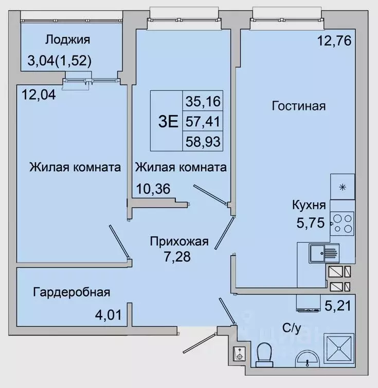 3-к кв. Ростовская область, Батайск ул. Булгакова, 11 (58.93 м) - Фото 0