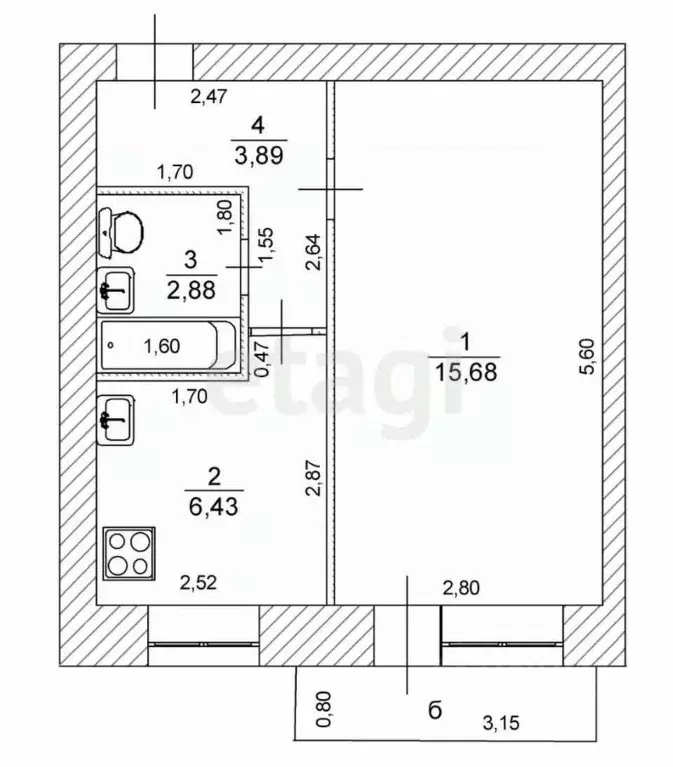 1-к кв. Ульяновская область, Ульяновск ул. Пушкарева, 6А (28.9 м) - Фото 2