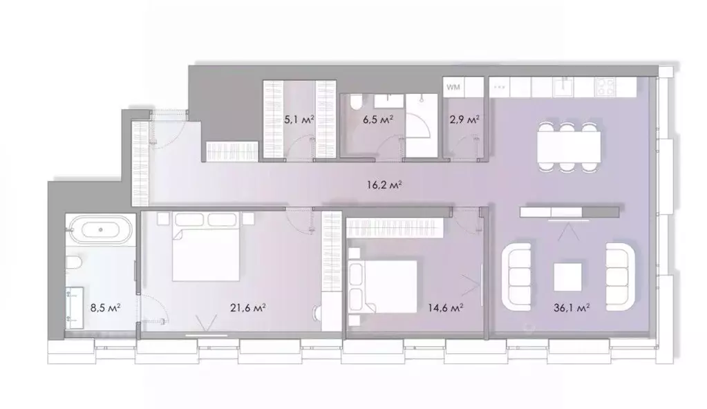 3-к кв. Москва Славянская пл., 2/5с1 (111.6 м) - Фото 2