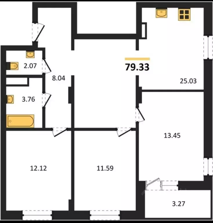 3-к кв. Владимирская область, Владимир ул. Мира, 90А (79.33 м) - Фото 0