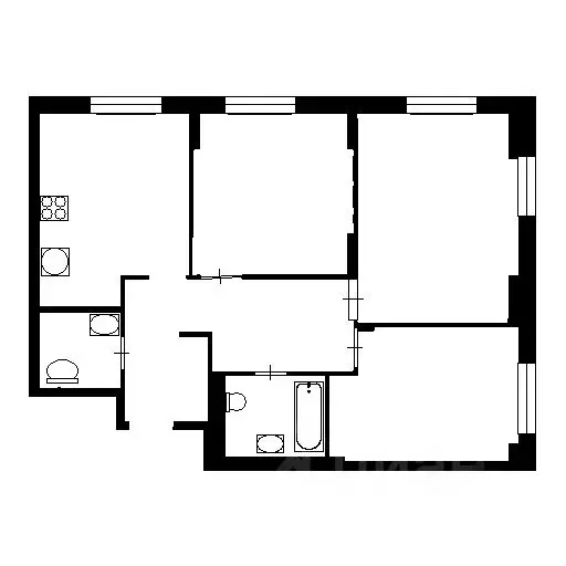 3-к кв. Москва Костромская ул., 6К2 (74.0 м) - Фото 1