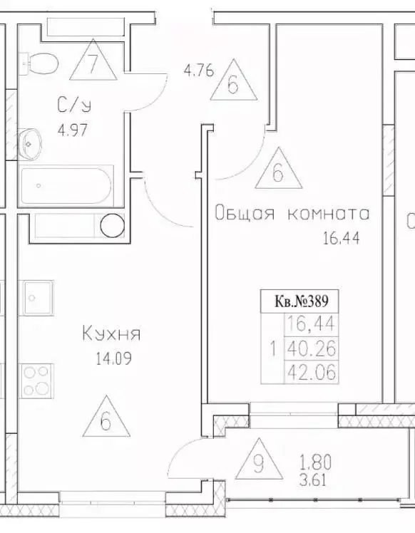 1-к кв. Саха (Якутия), Якутск Алгыс жилой комплекс (42.0 м) - Фото 0