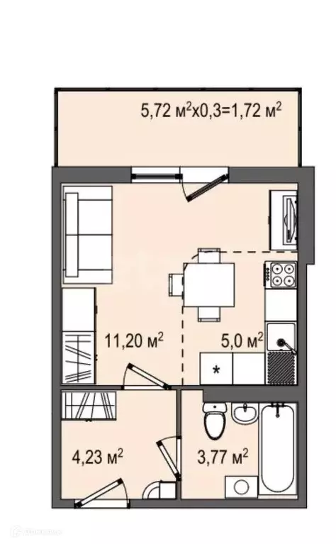 Продаётся квартира-студия, 26.2 м - Фото 0