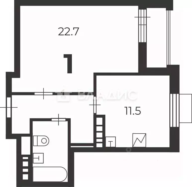 1-к кв. Москва Родниковая ул., 4А (45.8 м) - Фото 2