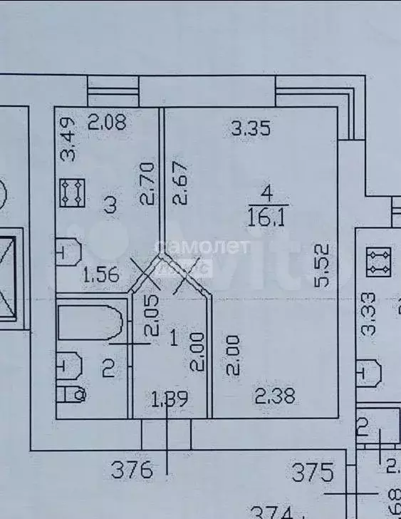 1-к. квартира, 30 м, 7/9 эт. - Фото 0