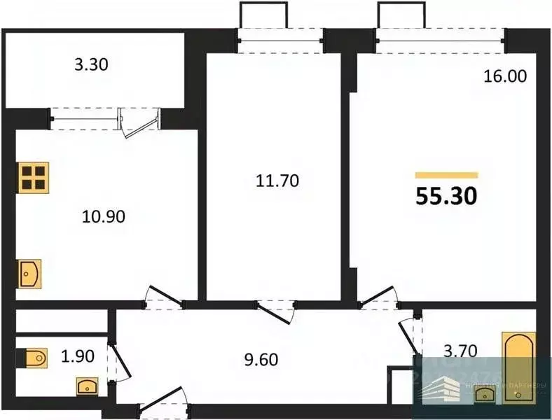 2-к кв. Воронежская область, Воронеж бул. Содружества, 6 (55.5 м) - Фото 0