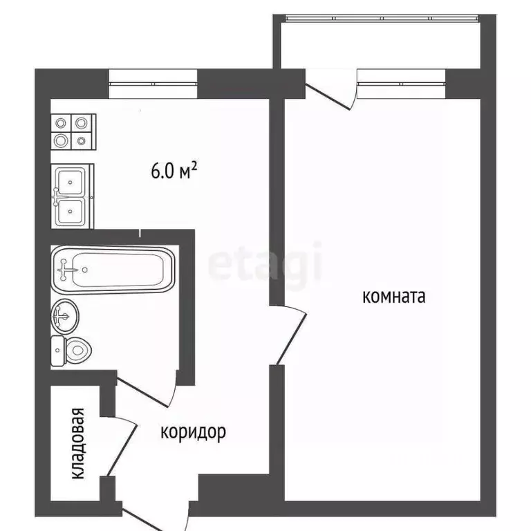 1-к кв. Московская область, Клин Клин-9 городок, 7 (26.5 м) - Фото 1