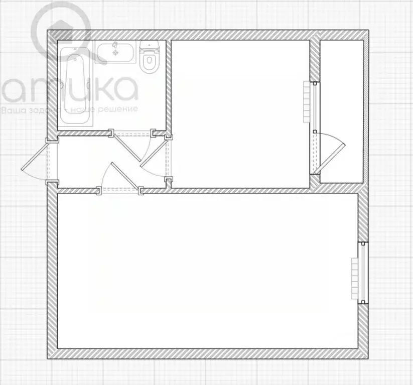 1-к кв. Пензенская область, Пензенский район, Засечный сельсовет, с. ... - Фото 2
