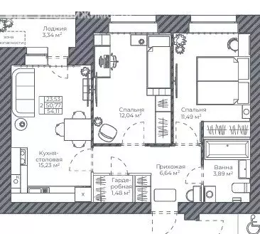 2-комнатная квартира: Ярославль, улица Попова, 14 (54 м) - Фото 1