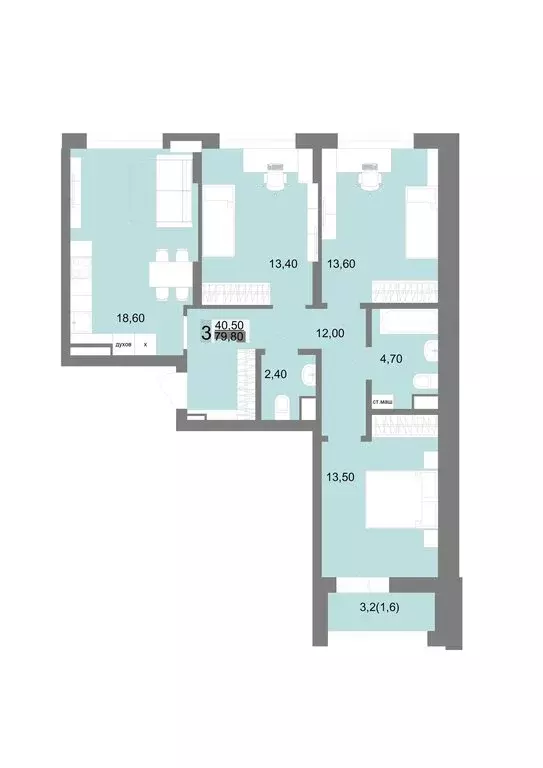 3-комнатная квартира: Екатеринбург, улица Татищева, 102 (79.8 м) - Фото 0