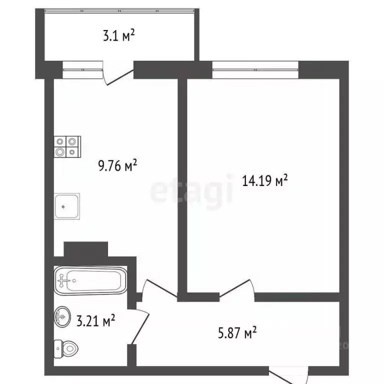 1-к кв. Ярославская область, Ярославль ул. Строителей, 18 (33.96 м) - Фото 2