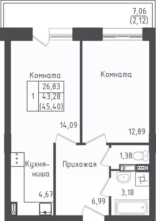 1-к кв. Московская область, Дмитровский городской округ, д. Рыбаки ... - Фото 0