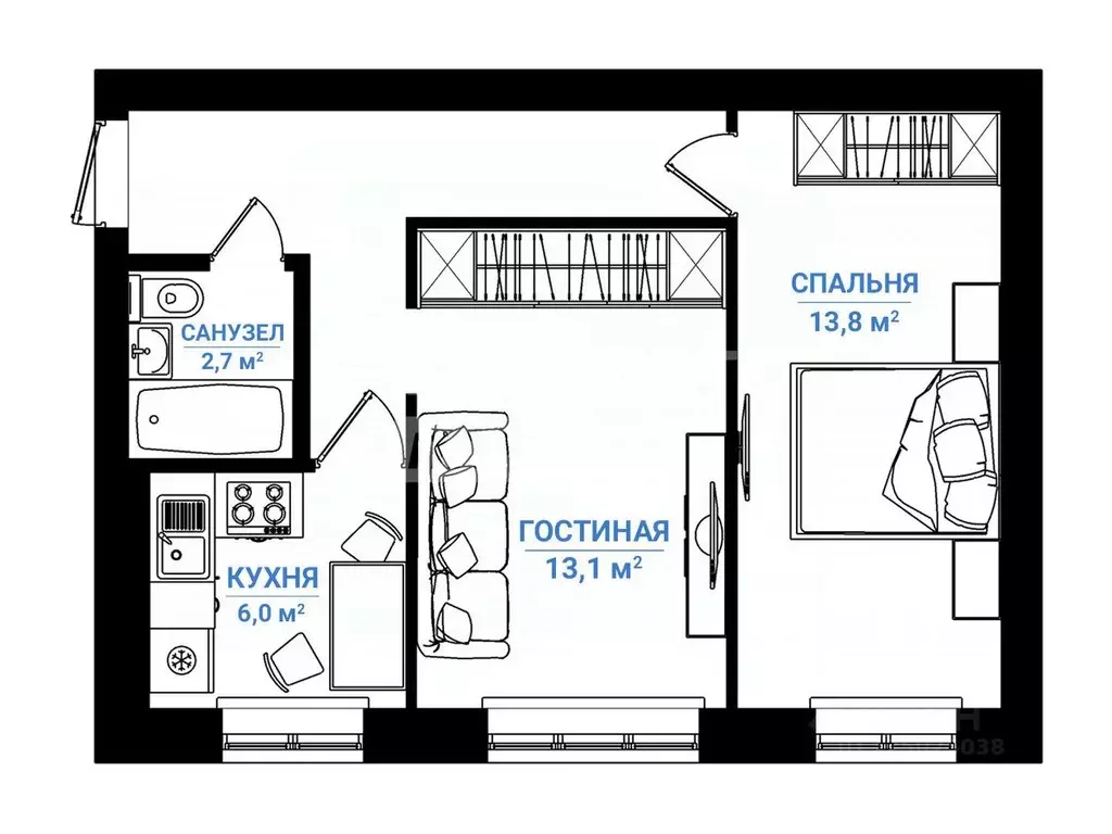 2-к кв. Кировская область, Киров Подгорная ул., 14 (42.1 м) - Фото 2