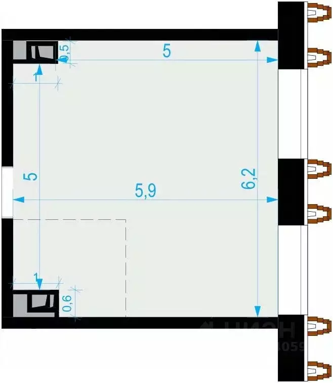 Офис в Москва Выборгская ул., 18 (36 м) - Фото 2