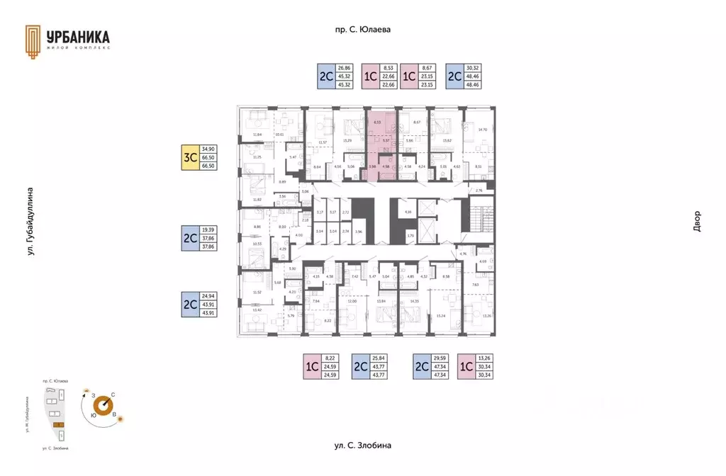 1-к кв. Башкортостан, Уфа Зеленая Роща жилрайон, Урбаника жилой ... - Фото 2
