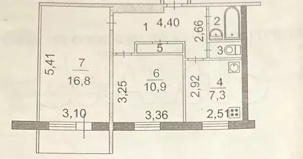 2-к. квартира, 51 м, 5/5 эт. - Фото 0
