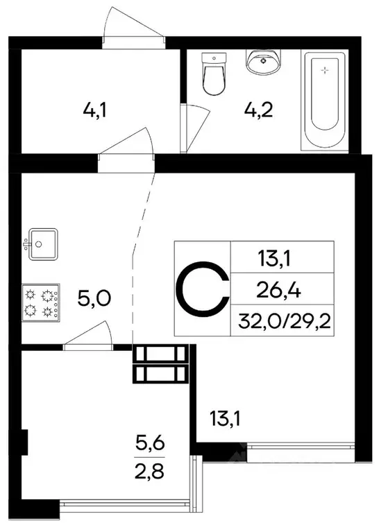 Студия Крым, Симферополь ул. 51-й Армии, уч124 (32.0 м) - Фото 1