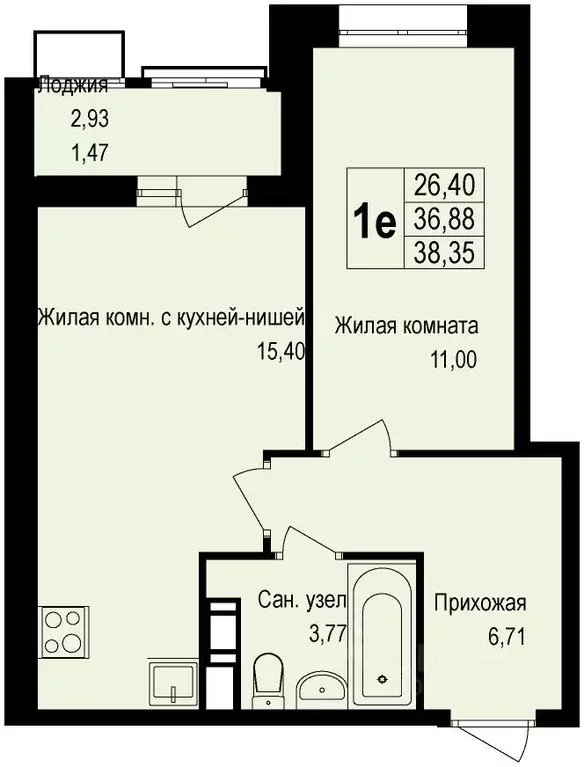 1-к кв. Московская область, Подольск городской округ, д. Борисовка ул. ... - Фото 0