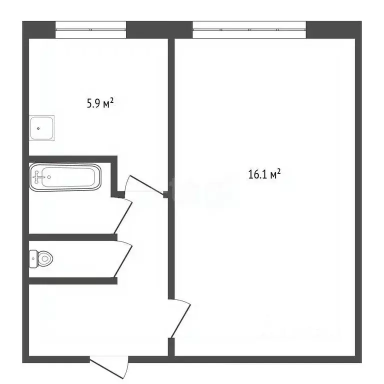 1-к кв. Красноярский край, Красноярск Волжская ул., 1 (30.0 м) - Фото 1