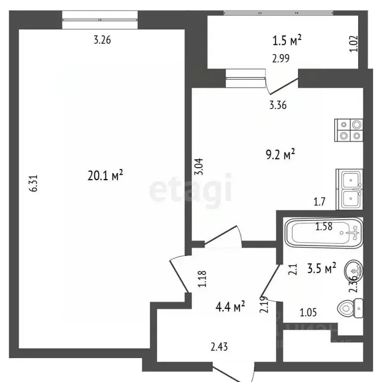 1-к кв. Нижегородская область, Нижний Новгород Московское ш., 167к3 ... - Фото 2