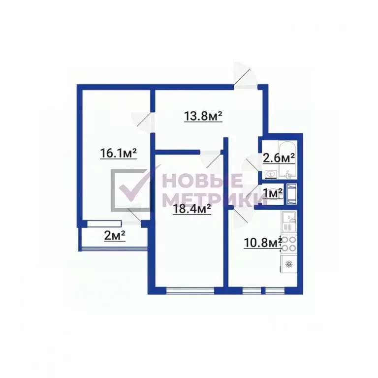 2-к кв. Санкт-Петербург Богатырский просп., 57к1 (62.7 м) - Фото 2