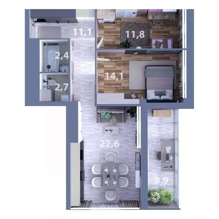 3-к кв. Татарстан, Набережные Челны ул. Раскольникова, 22 (68.19 м) - Фото 1