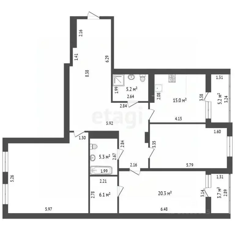 3-к кв. Самарская область, Самара Рабочая ул., 69 (139.0 м) - Фото 2