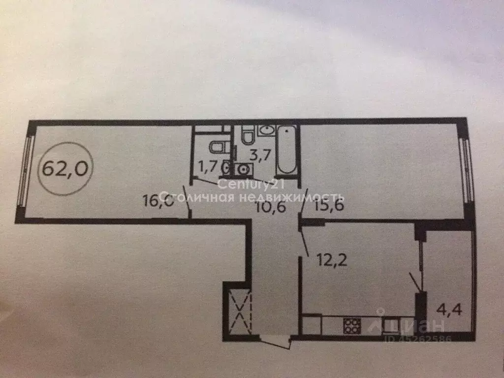 2-к кв. Москва бул. Веласкеса, 9к1 (62.0 м) - Фото 2
