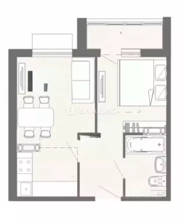 1-к кв. Пензенская область, Пенза ул. Шмидта, 24 (34.0 м) - Фото 2