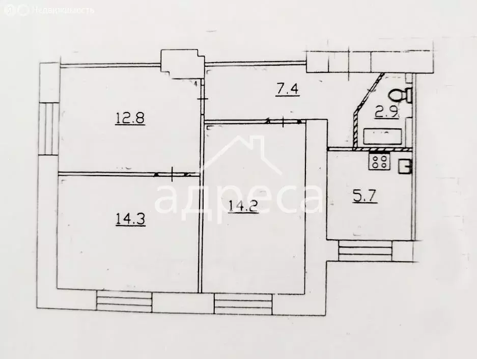 3-комнатная квартира: Самара, Ново-Садовая улица, 159 (57 м) - Фото 1