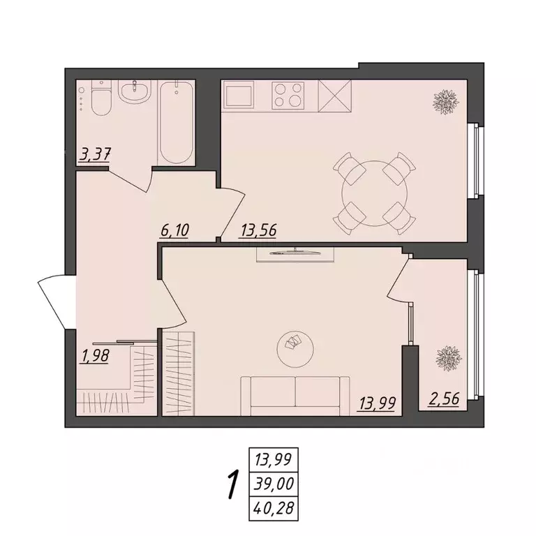 1-к кв. Волгоградская область, Волгоград ул. Алехина, 7к7 (40.28 м) - Фото 0